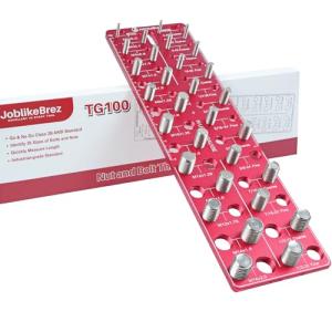 JoblikeBrez Thread Checker, 30 Nut and Bolt Thread Checker, Bolt Size and Thread Gauge 15 Standard & 15 Metric, Bolt Size Finder, Wall-Mountable Bolt Thread Identifier Gauge with Inch & CM Ruler