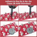 JoblikeBrez Thread Checker, 30 Nut and Bolt Thread Checker, Bolt Size and Thread Gauge 15 Standard & 15 Metric, Bolt Size Finder, Wall-Mountable Bolt Thread Identifier Gauge with Inch & CM Ruler