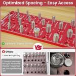 JoblikeBrez Thread Checker, 30 Nut and Bolt Thread Checker, Bolt Size and Thread Gauge 15 Standard & 15 Metric, Bolt Size Finder, Wall-Mountable Bolt Thread Identifier Gauge with Inch & CM Ruler