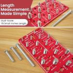 JoblikeBrez Thread Checker, 30 Nut and Bolt Thread Checker, Bolt Size and Thread Gauge 15 Standard & 15 Metric, Bolt Size Finder, Wall-Mountable Bolt Thread Identifier Gauge with Inch & CM Ruler