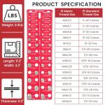 JoblikeBrez Thread Checker, 30 Nut and Bolt Thread Checker, Bolt Size and Thread Gauge 15 Standard & 15 Metric, Bolt Size Finder, Wall-Mountable Bolt Thread Identifier Gauge with Inch & CM Ruler