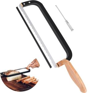 Ittnim Bread Knife for Homemade Bread Bow Knife 16", Bread Saw Sourdough Slicer Aluminum Alloy Sourdough Cutter Suit for Left & Right Handed People to Cut Baguettes Vegetables Fruits