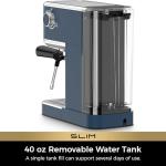 CHULUX Slim Espresso Machine with Milk Frother Steam Wand, 20 Bar Professional Italian Pump Espresso Coffee Machine for Home Cappuccino & Latte Maker, Navy