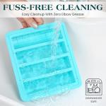 KASHME 1 Pc Butter Mold With Stainless Steel Frame, Butter Mold With Measurements For Homemade Butter, Nonstick Silicone Butter Stick Molds With Lid, Fits 4 Oz Standard Butter Stick Size(Aque)