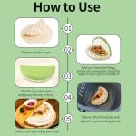 Tortilla Sealer Crimper |Tortilla Maker Large-For 6-12“Tortillas| 3 in 1 Crumpet Tortilla Sealer Adjustable |Quesadilla Crimpe |Flip Wrap Taco Maker| Burrito Maker Quesadilla Press| BPA-Free |Safe