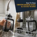 ESPRO P3 French Press Coffee Maker – Patented Double Micro-Filter for Grit-Free Brew, Heat Resistant thicker Borosilicate Glass Coffee press – (18 oz)