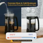 ESPRO P3 French Press Coffee Maker – Patented Double Micro-Filter for Grit-Free Brew, Heat Resistant thicker Borosilicate Glass Coffee press – (18 oz)