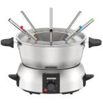 Electric Fondue Pot Set,2-Quart 1000-Watt Stainless Steel Fondue Maker with Temperature Control,8 Forks,Perfect for Chocolate, Cheese, Caramel