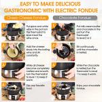 Electric Fondue Pot Set,2-Quart 1000-Watt Stainless Steel Fondue Maker with Temperature Control,8 Forks,Perfect for Chocolate, Cheese, Caramel
