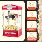 Popcorn Machine - Big Bambino Old Fashioned Popcorn Maker With 4-Ounce Kettle, Measuring Cups, Scoop, and Serving Cups by Great Northern Popcorn (Red)