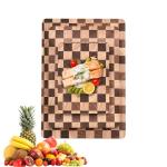 Bokaiya Wood Cutting Board Set for Kitchen, 3-Piece Set Checkered Chopping Board with Juice Groove& Handles Extra Large Thick Wooden Board for Meat Vegetables Fruit Ideal Gift for the Home