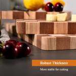 Bokaiya Wood Cutting Board Set for Kitchen, 3-Piece Set Checkered Chopping Board with Juice Groove& Handles Extra Large Thick Wooden Board for Meat Vegetables Fruit Ideal Gift for the Home