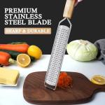 ALLWIN-HOUSEWARE Cheese Grater Zester Set of 5, 304 Stainless Steel with Acacia Wood Handle Kitchen Grater & Peeler & Slicer for Cheese, Lemon, Ginger, Garlic, Nutmeg, Fruits, Vegetables, Chocolate