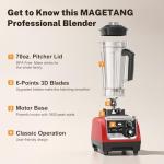 MAGETANG Blenders for Kitchen Powerful 1800 Watt Motor Smoothie Blender 70 Oz Large Capacity and BPA-Free Containers with To Go Cup, Countertop Blender for Smoothies, Ice Crushing & Frozen Drinks