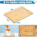 Vesici 18 Pack Bamboo/Wood Cutting Board with Handles Bulk Plain Blanks Laser Engraving Chopping Board for Customized Engraving Gifts Crafts Christmas Keepsakes(Bamboo,12''x8'')