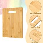 Vesici 18 Pack Bamboo/Wood Cutting Board with Handles Bulk Plain Blanks Laser Engraving Chopping Board for Customized Engraving Gifts Crafts Christmas Keepsakes(Bamboo,12''x8'')