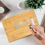 Vesici 18 Pack Bamboo/Wood Cutting Board with Handles Bulk Plain Blanks Laser Engraving Chopping Board for Customized Engraving Gifts Crafts Christmas Keepsakes(Bamboo,12''x8'')