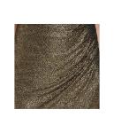 Calvin Klein Women's Short Sleeve V-Neck Foil Glitter Knit Faux Wrap Knee Length Dress, Black/Gold, 6