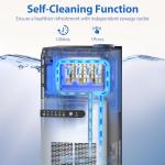 Commercial Ice Maker Machine, 120lbs/24H Stainless Steel Under Counter ice Machine with 45 Ice Cubes/Cycle, 2 Water Inlet Modes, Self Clean, 24H Timer,29LB Storage Bin for Bar, Coffee Shop, Home