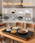 Electric Warming Tray 20" x 12", Glass-Top Full-Surface Food Warmer with Adjustable Temperature & Timer, Buffet Warming Tray for Parties, Sabbath, Holiday Parties, Daily Dining