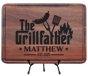 Personalized Cutting Board, Men Christmas Gift Idea, BBQ Gift, Personalized Gift for Men, Dad, Grandpa, Custom Engraved Cutting Board, Father's or Grandpa's Birthday Gift, Grillfather Board