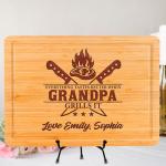 Personalized Cutting Board, Men Christmas Gift Idea, BBQ Gift, Personalized Gift for Men, Dad, Grandpa, Custom Engraved Cutting Board, Father's or Grandpa's Birthday Gift, Grillfather Board