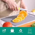 Linoroso Flexible Kitchen Cutting Board - Made from BPA Free Material - Cutting Mark Prevention, 10x14 Inches, Non-Slip Design - Easy-Care Kitchen Essential, Ultimate Gray