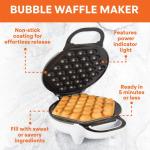 MasterChef Bubble Waffle Maker- Electric Non stick Hong Kong Egg Waffler Iron Griddle w FREE Recipe Guide- Ready in under 5 Minutes