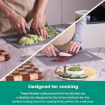 Linoroso Flexible Kitchen Cutting Board - Made from BPA Free Material - Cutting Mark Prevention, 10x14 Inches, Non-Slip Design - Easy-Care Kitchen Essential, Ultimate Gray