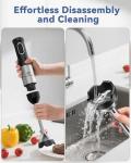 LINKChef 7 in 1 Immersion Blender Scratch Resistant, 2 Titanium Steel Blades 800W Hand Blender, 20 Speed and Turbo Mode Stick Blender Immersion with Whisk, Milk Frother, Food Processor, Beaker