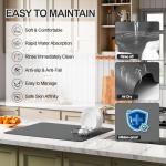 Ecotrim - Dish Drying Mat for Kitchen Counter | Coffee Bar Mat for Countertops | Heat Resistant Drainer Mat with Non-slip Rubber Backed | Hide Stain Kitchen Absorbent Draining Mat | Dark Grey 16"x18"