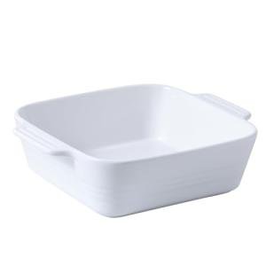 DOWAN 8x8 Baking dish, Square Baking Pan, Ceramic Casserole Dishes for Oven, Cake Pan with Handle, for Brownie, Lasagna, Casserole, 2 Quart, Home Gift, Bright White