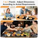 Electric Warming Tray, Extra-Long 47.24'' x 11.81'' Glass Surface, 3-in-1 Warming Mat for Food, with 7 Temperature + 8-Hour Timer Settings, Modular Food Warmers for Parties Buffet for Catering