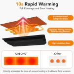 Electric Warming Tray, Extra-Long 47.24'' x 11.81'' Glass Surface, 3-in-1 Warming Mat for Food, with 7 Temperature + 8-Hour Timer Settings, Modular Food Warmers for Parties Buffet for Catering