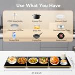 Electric Warming Tray, Extra-Long 47.24'' x 11.81'' Glass Surface, 3-in-1 Warming Mat for Food, with 7 Temperature + 8-Hour Timer Settings, Modular Food Warmers for Parties Buffet for Catering