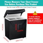 Black Chest Freezer Cover, Luxiv Waterproof Freezer Covers Compact for 5 Cubic Feet Chest Freezer Cover for Open, Zipper Pocket, Strap