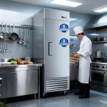 Commercial Reach-In Freezer, Upright Stainless Steel Freezer, Auto-Defrost, Digital Temperature Control, for Restaurant Kitchen Bar Cafe (Blanco)