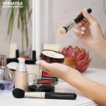 8 oz Plastic Container Jars with Labels, 6 Pcs Empty Round Cosmetic Containers with Black Lid for Cream, Body Butter, Makeup, Travel Samples (Amber)