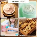 8 oz Plastic Container Jars with Labels, 6 Pcs Empty Round Cosmetic Containers with Black Lid for Cream, Body Butter, Makeup, Travel Samples (Amber)