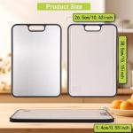 SXXYHLX Titanium Cutting Board for Kitchen, Stainless Steel Cutting Board Double Sided Food Grade Chopping Board 11/6 Inch Stainless Steel & Wheat PP for Meat and Fruits, Easy to Clean Size 16”×11”