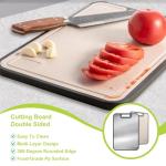 SXXYHLX Titanium Cutting Board for Kitchen, Stainless Steel Cutting Board Double Sided Food Grade Chopping Board 11/6 Inch Stainless Steel & Wheat PP for Meat and Fruits, Easy to Clean Size 16”×11”