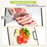 SXXYHLX Titanium Cutting Board for Kitchen, Stainless Steel Cutting Board Double Sided Food Grade Chopping Board 11/6 Inch Stainless Steel & Wheat PP for Meat and Fruits, Easy to Clean Size 16”×11”