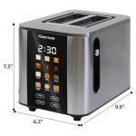 Kenmore 2-Slice Toaster | Color Touch Screen & 6 Shade Settings | Extra Wide Slots | Digital Countdown Timer | Customizable Smart Presets | Reheat, Defrost, Add Time Functions | Stainless Steel
