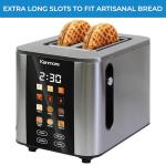 Kenmore 2-Slice Toaster | Color Touch Screen & 6 Shade Settings | Extra Wide Slots | Digital Countdown Timer | Customizable Smart Presets | Reheat, Defrost, Add Time Functions | Stainless Steel