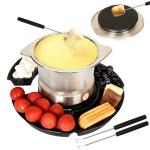 SANGLE SOPFFY 2 in 1 Fondue Pot & Electric S'mores Maker - Cheese and Chocolate Fondue Set with Temperature Control,Detachable Trays,Fondue Pot Electric Set w 4 Forks,Perfect for Parties,Family Gifts