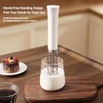Rechargeable Milk Frother Hanheld, Dual Spring Whisk Electric Coffee Frother, Portable Hand Frother Wand Drink Mixer for Matcha Lattes Cappuccino, Kitchen Gifts, White