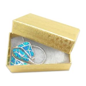 TheDisplayGuys - 25-Pack #21 Cotton Filled Cardboard Paper Jewelry Boxes Gift Case - Gold Foil (2.6" x 1.6" x 1.0") - for Shipping or Storage