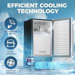 Coolski 15" W Commercial Under Counter Ice Maker Machine, 80 LBS/Day Stainless Steel Built-in Freestanding Ice Maker with Water Filter, for Home Apartment & Commercial Use