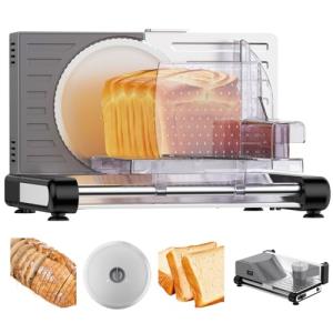 Meat Slicer Machine for Home – 120W Deli Meat Slicer with 6.7" Blade, Adjustable Thickness 0-18mm, Foldable Design, Easy to Clean Meat Cutter Machine, Safe Deli Slicer for Home Use