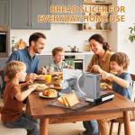 Meat Slicer Machine for Home – 120W Deli Meat Slicer with 6.7" Blade, Adjustable Thickness 0-18mm, Foldable Design, Easy to Clean Meat Cutter Machine, Safe Deli Slicer for Home Use